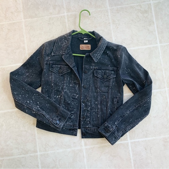 Levi’s jean jacket woman’s black speckled jean jacket - Picture 4 of 15